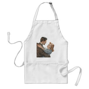 Tablier Romance d'amour vintage des jeunes mariés, dansons