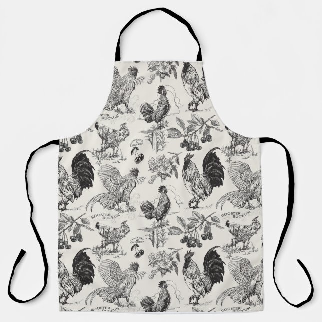 Tablier Rooster Ruckus en noir - Apron (Recto)