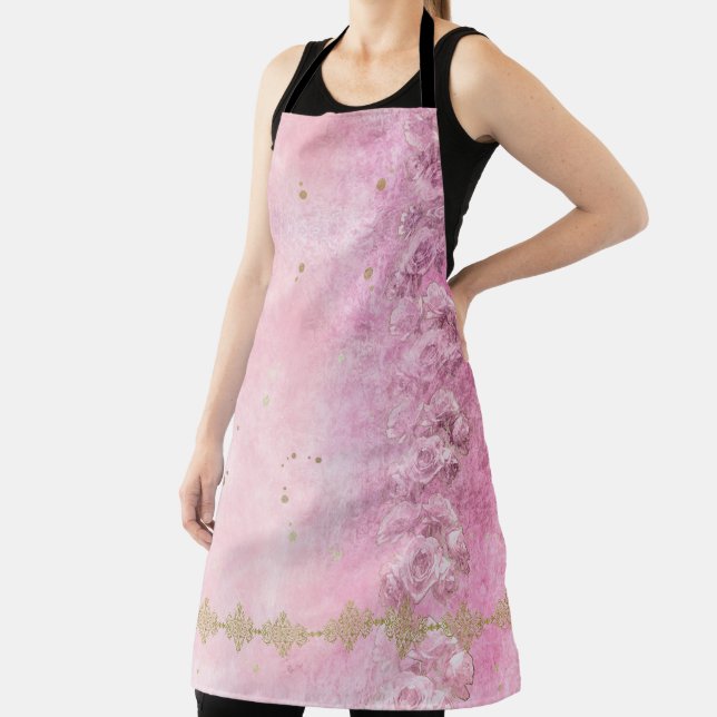 Tablier Rose baroque Damask Grunge - Apron (Insitu)