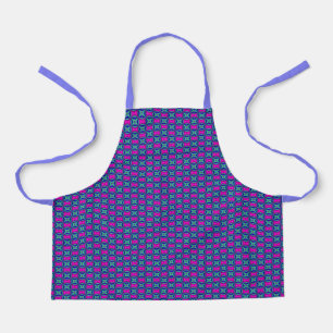 Tablier Rose, bleu et violet couleur motif