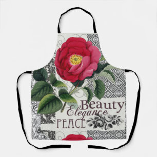 Tablier Rose Damask Joli Floral Antique