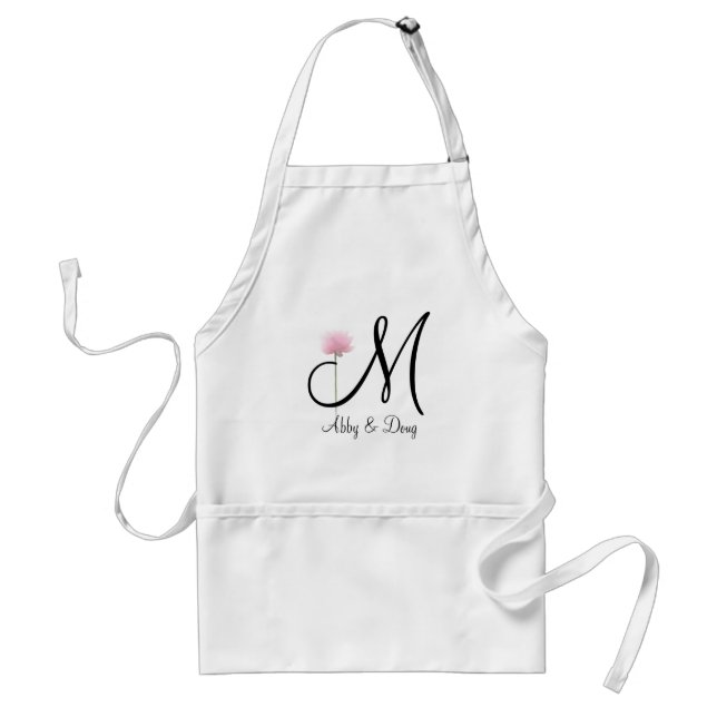 Tablier Rose doux avec monogramme (Devant)