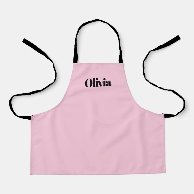 Tablier rose enfant en rose Personnalisé avec le n (Recto)