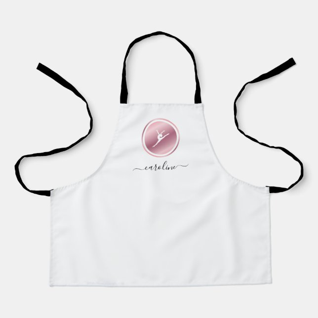 Tablier Rose Gold Gymnastique Girls Nom Gymnast mignonne G (Recto)