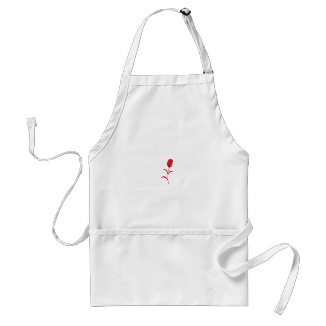 Tablier Rose Madder, Rouge lave, design floral (Devant)