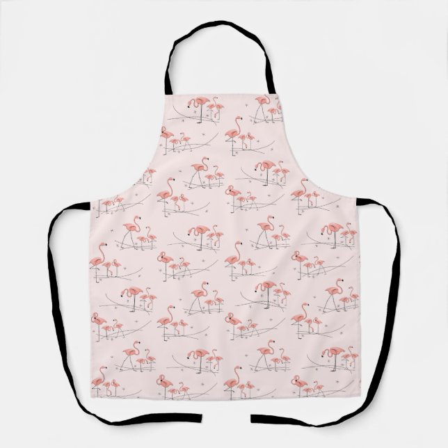 Tablier rose multi flamants (Recto)