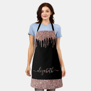 Tablier Rose Parties scintillant or Drives Monogramme noi