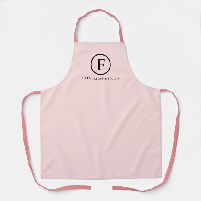 Tablier Rose Pink Feminine Minimal Girly Monogram (Recto)