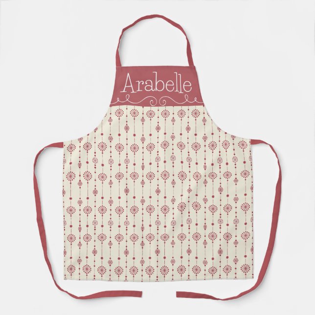 Tablier Rose Pink Snowflake Tinsel Apron (Recto)
