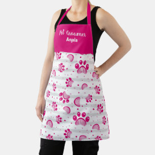 Tablier rose rose Paw Personnalisé