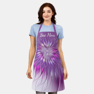 Tablier Rose violet Fleur Abstrait Fractal Art Best Maman