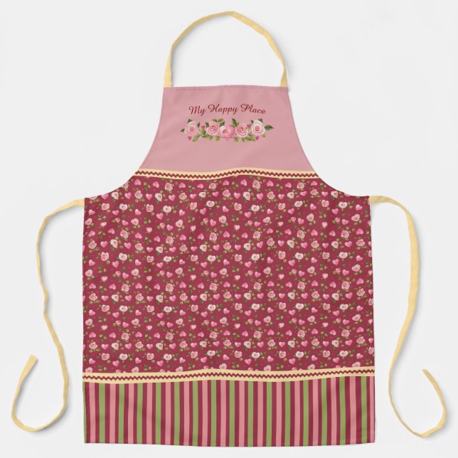 Tablier Roses et coeurs roses (Recto)