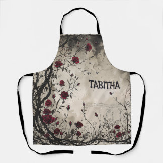 Tablier roses et ronces gothiques