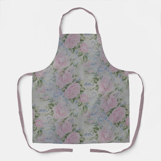Tablier Roses floraux roses Vintages (Recto)