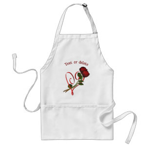 Tablier Roses rouges Coeur élégant Personnalisé