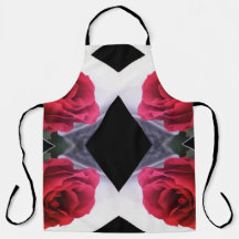 Roses rouges et diamants noirs Motif géométrique