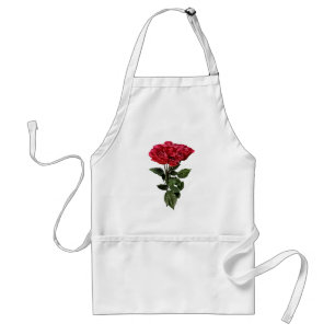 Tablier Roses rouges et feuilles