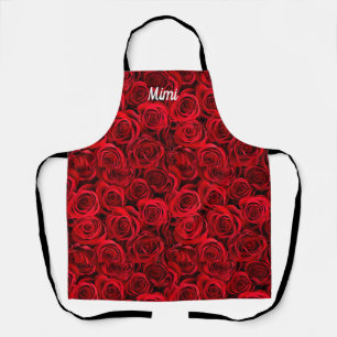 Tablier Roses rouges personnalisées Tout-en-un Imprimer Ta