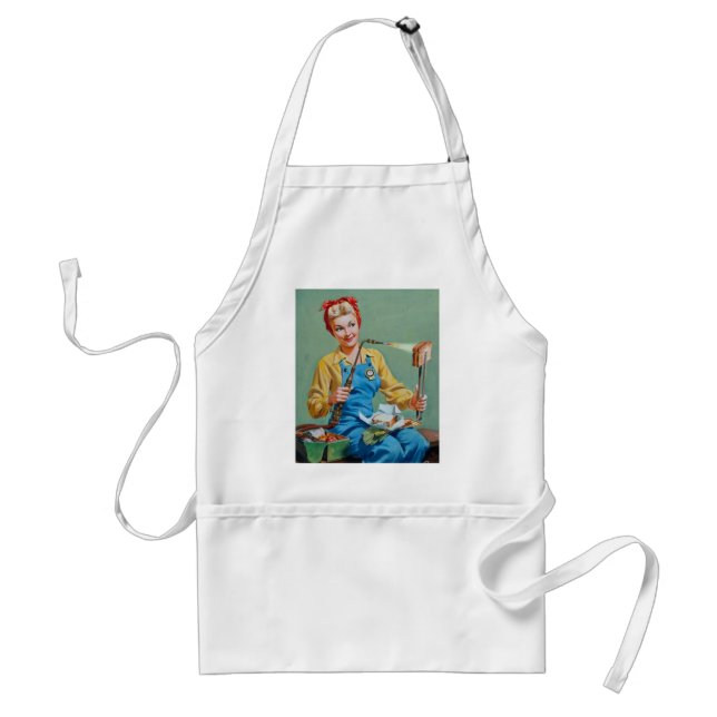 Tablier Rosie le Riveter fait du fromage rôti (Devant)