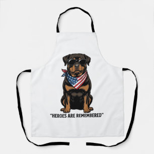 Tablier Rottweiler Patriotique Chien Héros Design Vintage_