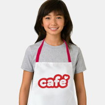 Tablier rouge avec "Café"