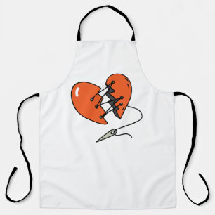 Tablier Rouge de coeur brisé