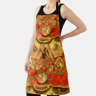Tablier Rouge Golden Jaune Africain Couleurs traditionnell