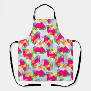 Tablier Rouge pastèque Lémons jaunes Tropical