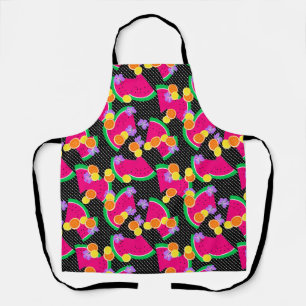 Tablier Rouge pastèque Lémons jaunes Tropical