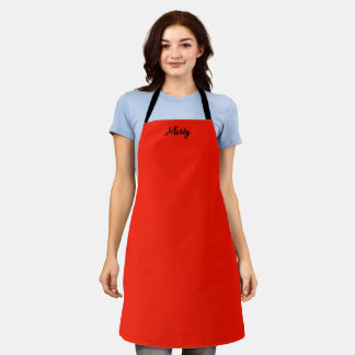 Tablier Rouge uni personnalisé Noël stylé