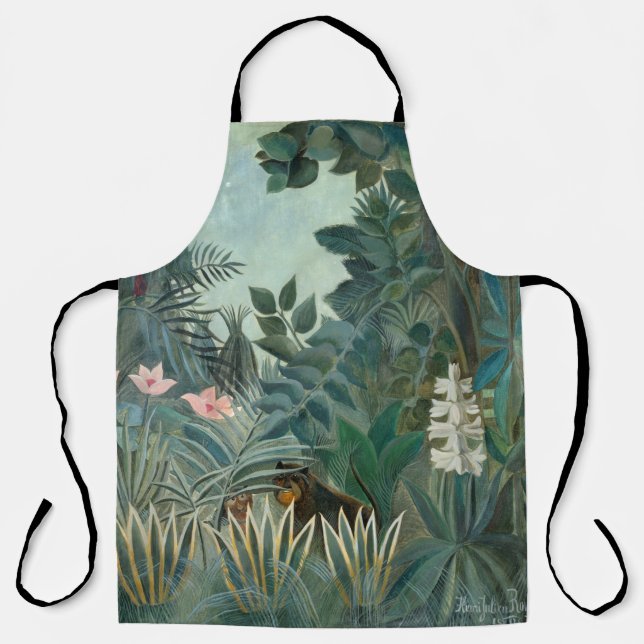 Tablier Rousseau Peinture de la Jungle équatoriale (Recto)