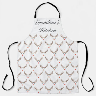 Tablier Rudolph avec couronne de fleur apron adulte