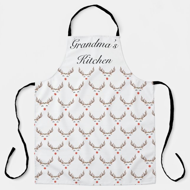 Tablier Rudolph avec couronne de fleur apron adulte (Recto)