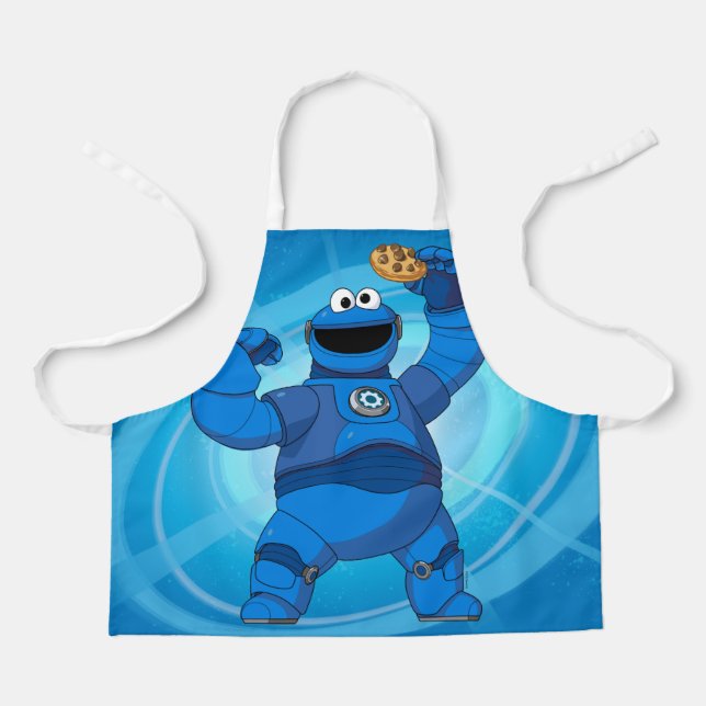 Tablier Rue Sésame | Méca Builders Cookie Monster (Recto)