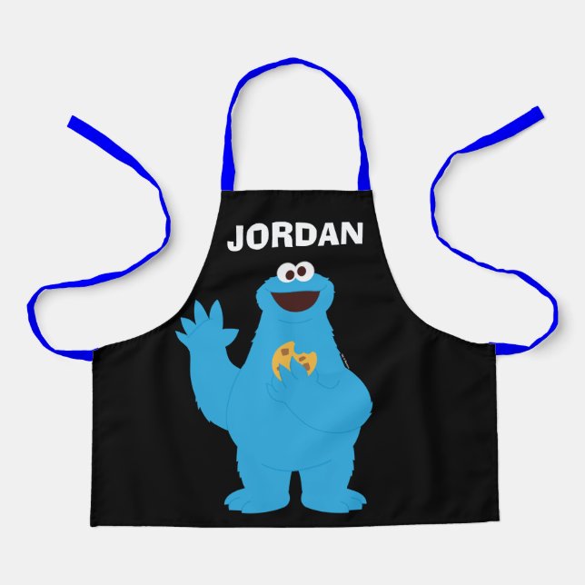 Tablier Rue Sésame | Monstre de cookies personnalisé (Recto)