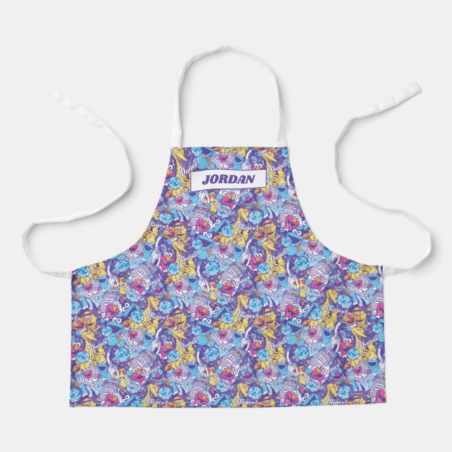 Tablier Rue Sésame | Motif de danse Super (Recto)