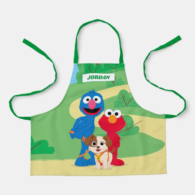 Tablier Rue Sésame | Tango Avec Grover & Elmo (Recto)