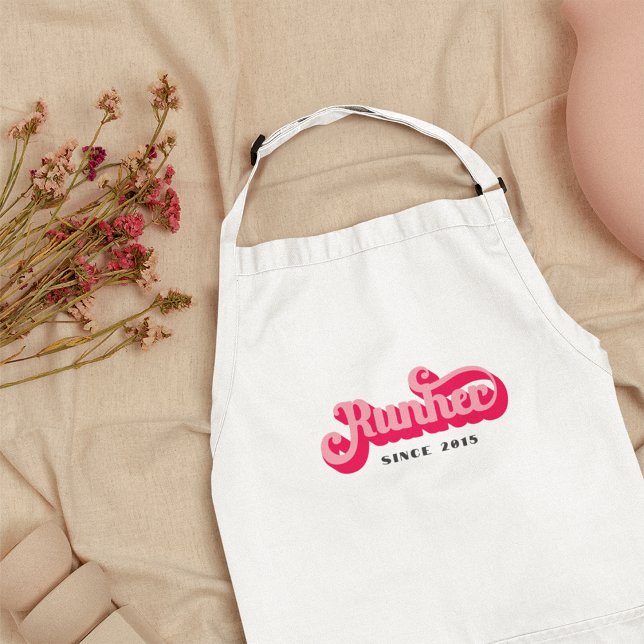 Tablier Runher Runher Runher Pink Bold Retro Font Motivati (Créateur téléchargé)