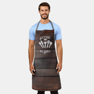 Tablier Rustic Funny Hommes Grill Art : Licence de Grill