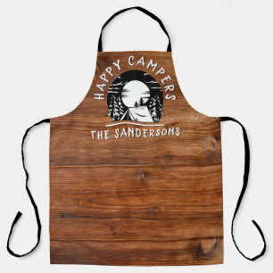 Tablier Rustic Happy Campers Nom de famille Tent Pine Tree