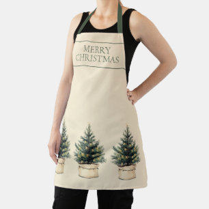 Tablier Rustique minimaliste Noël Arbre vacances