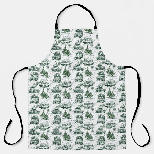 Tablier Sac cadeau de Noël pour voyage de vacances | vert (Recto)