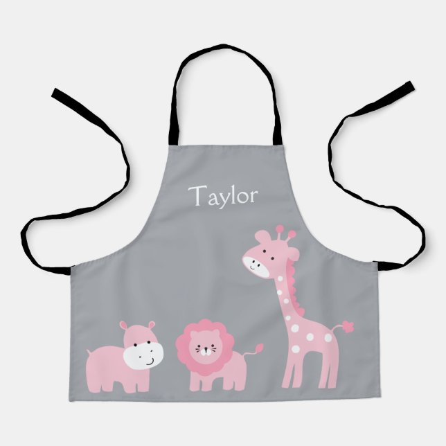 Tablier Safari Personnalisé Animaux Enfants Apron (Recto)