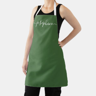 Tablier Sage Green Botanica Chic Elegant Nom du script