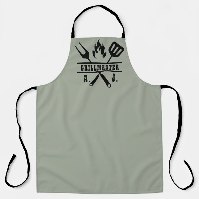Tablier Sage Green Grillmaster BBQ Apron (Recto)