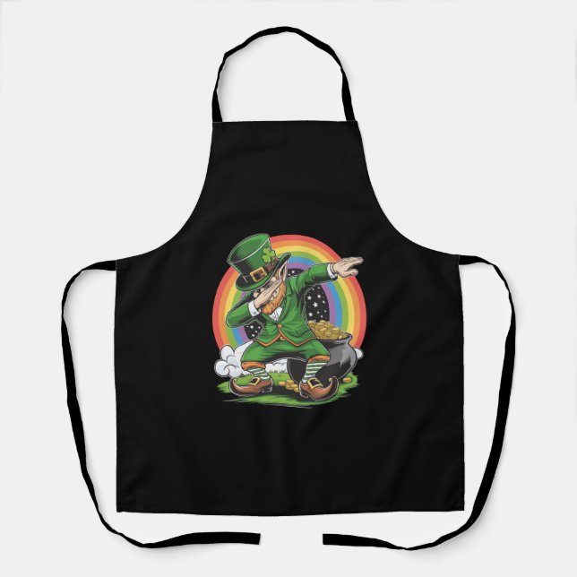 Tablier Saint-Patrick Farfouillant Leprechaun Danse Dab  (Recto)