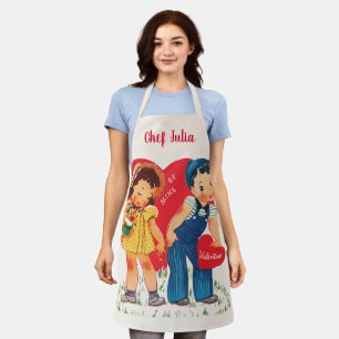 Tablier Saint Valentin, Coeurs Vintages pour filles et gar