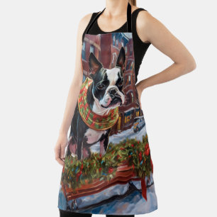 Tablier Saison de Noël de Boston Terrier