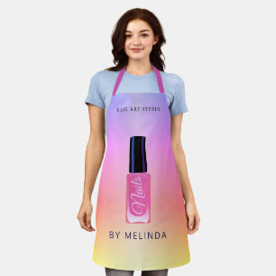 Tablier Salon à ongles manicuriste moderne polish coloré