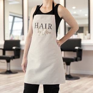 Tablier Salon de beauté Hair Neutral Beige Typographie Mod